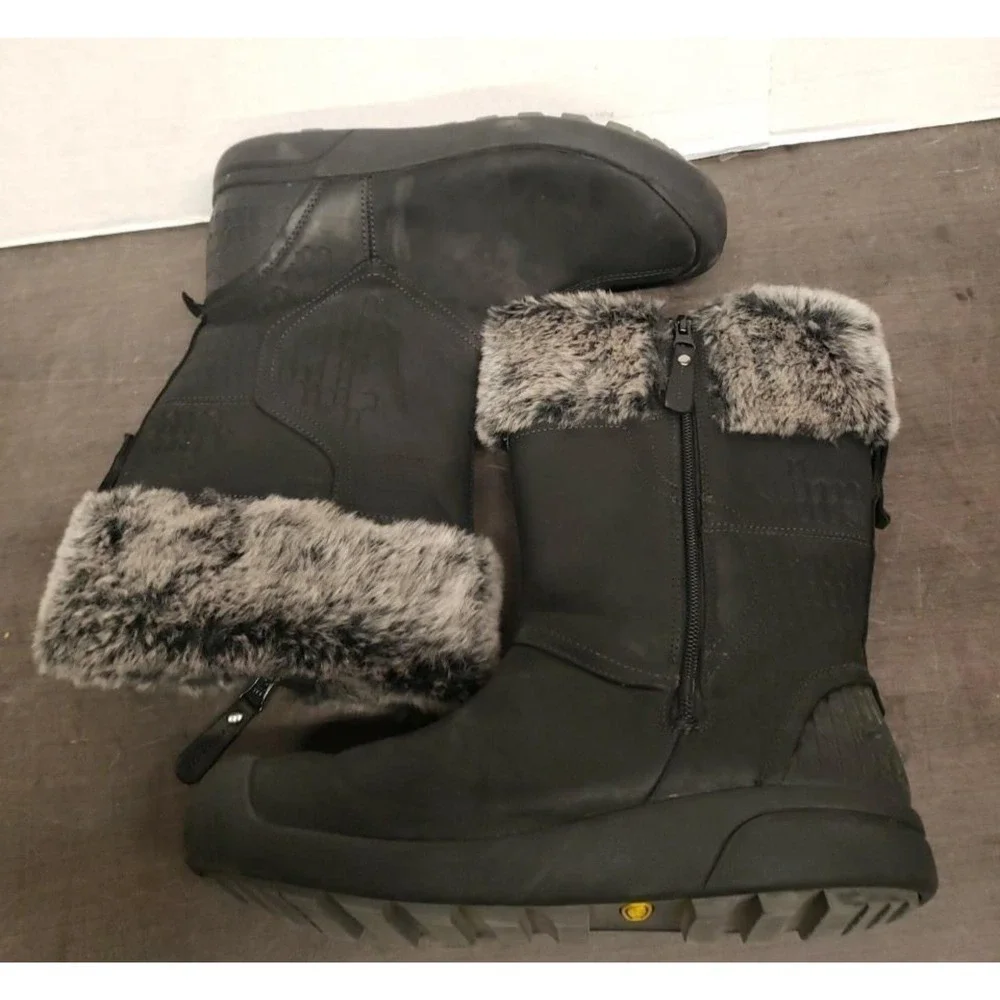 KEEN Winter Boots Faux Fur Insulated Black Leather‎ Waterproof Women's Size 10